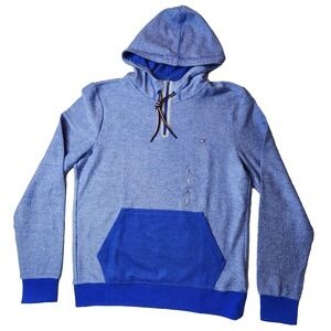 Tommy Hilfiger Men's Hoodie‎ Sweatshirt 1/4 Zip Drawstring Blue Size Small